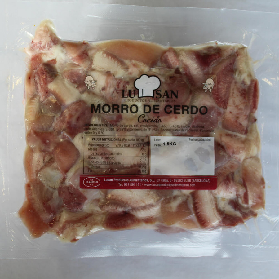 Morro de cerdo cocido