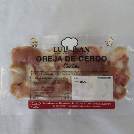 Oreja de cerdo cocida